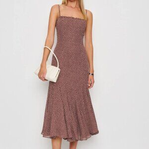 Lovely Reformation Lilibet Dress Brown - Size 12 - Never Worn